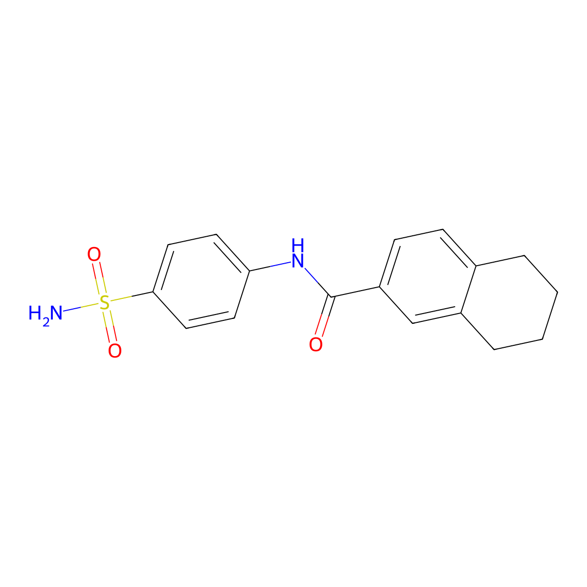 N-(4-sulfamoylphenyl)-5,6,7,8-tetrahydronaphthalene-2-carboxamide molecular structure, CAS 681169-23-3