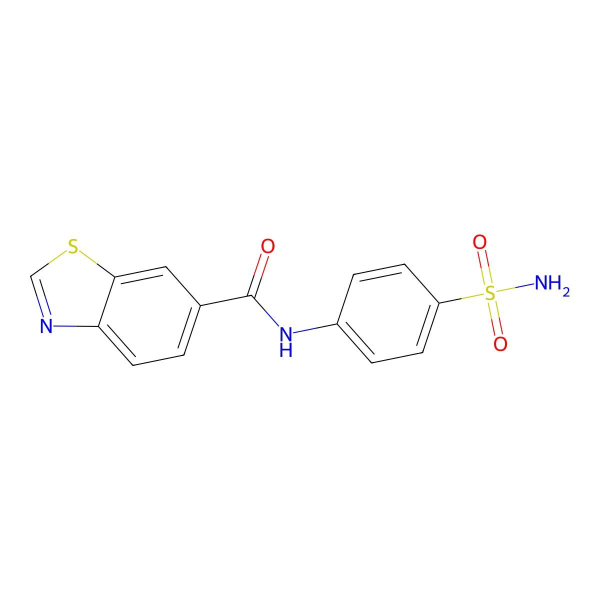 N-(4-sulfamoylphenyl)-1,3-benzothiazole-6-carboxamide molecular structure, CAS 681169-24-4