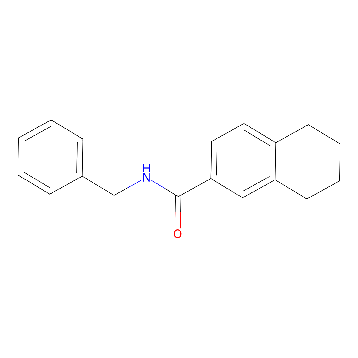 N-benzyl-5,6,7,8-tetrahydronaphthalene-2-carboxamide molecular structure, CAS 681169-27-7