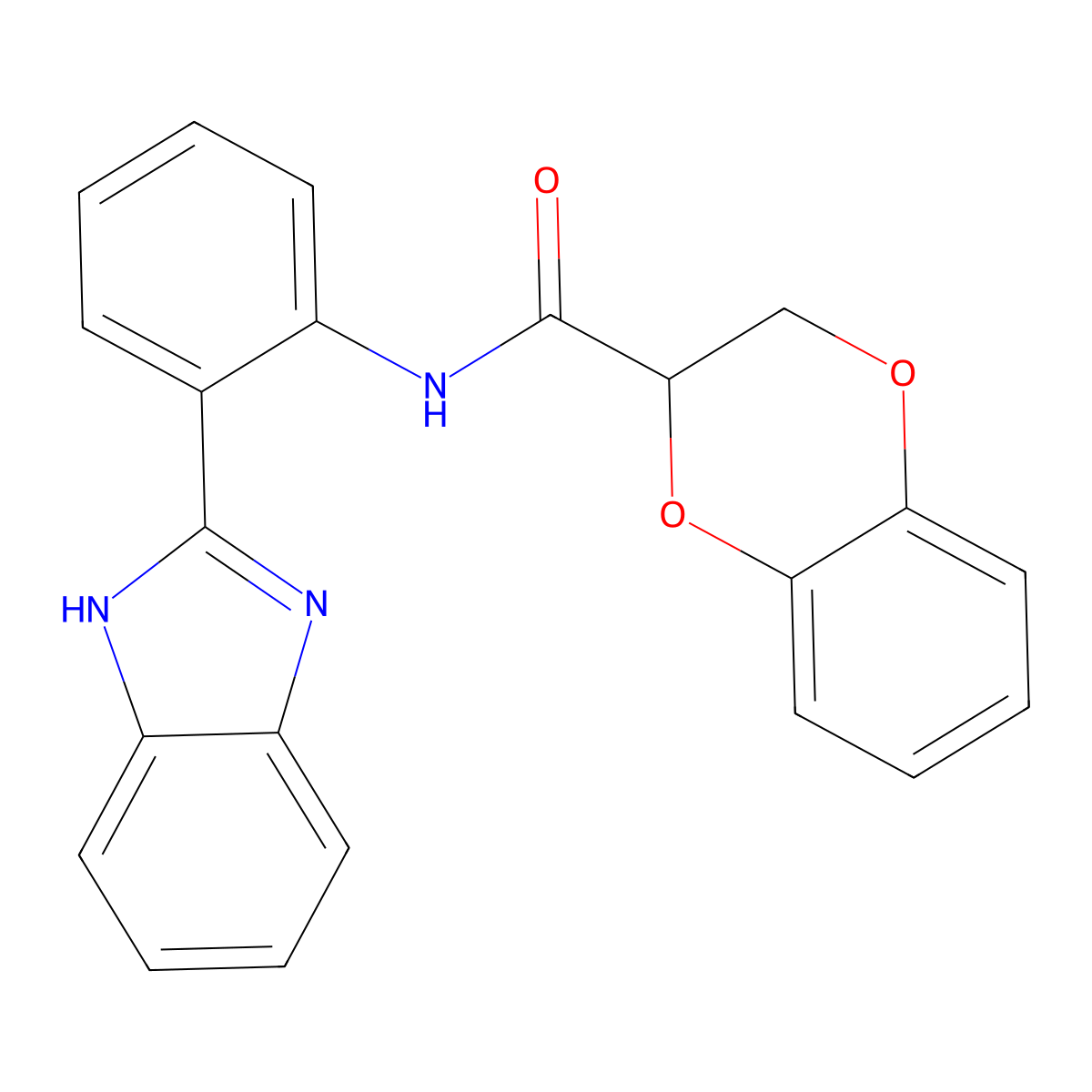 N-[2-(1H-benzimidazol-2-yl)phenyl]-2,3-dihydro-1,4-benzodioxine-3-carboxamide molecular structure, CAS 681169-57-3
