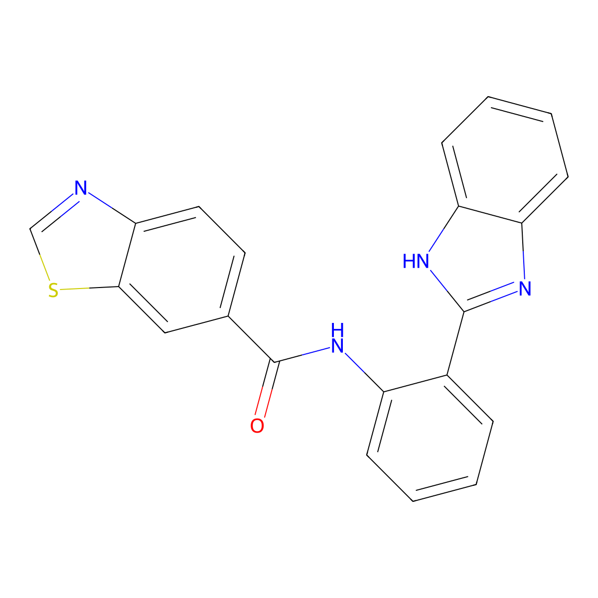 N-(2-(1H-benzo[d]imidazol-2-yl)phenyl)benzo[d]thiazole-6-carboxamide molecular structure, CAS 681169-58-4