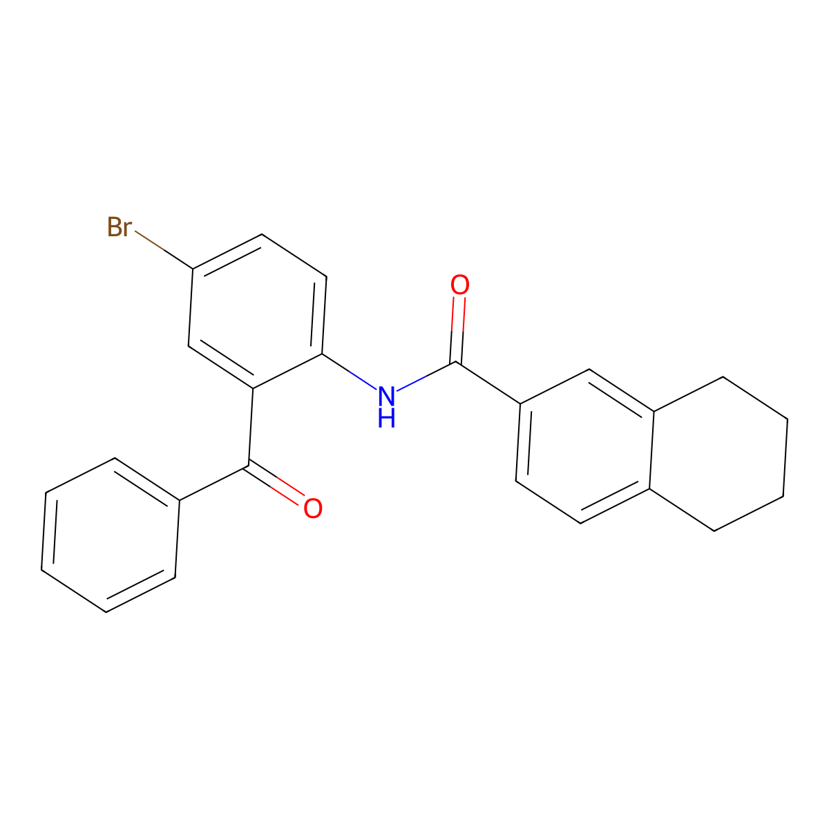N-(2-benzoyl-4-bromophenyl)-5,6,7,8-tetrahydronaphthalene-2-carboxamide molecular structure, CAS 681169-61-9