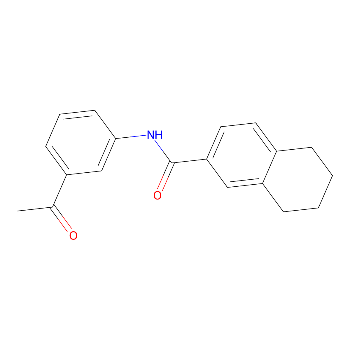 N-(3-acetylphenyl)-5,6,7,8-tetrahydronaphthalene-2-carboxamide molecular structure, CAS 681169-83-5