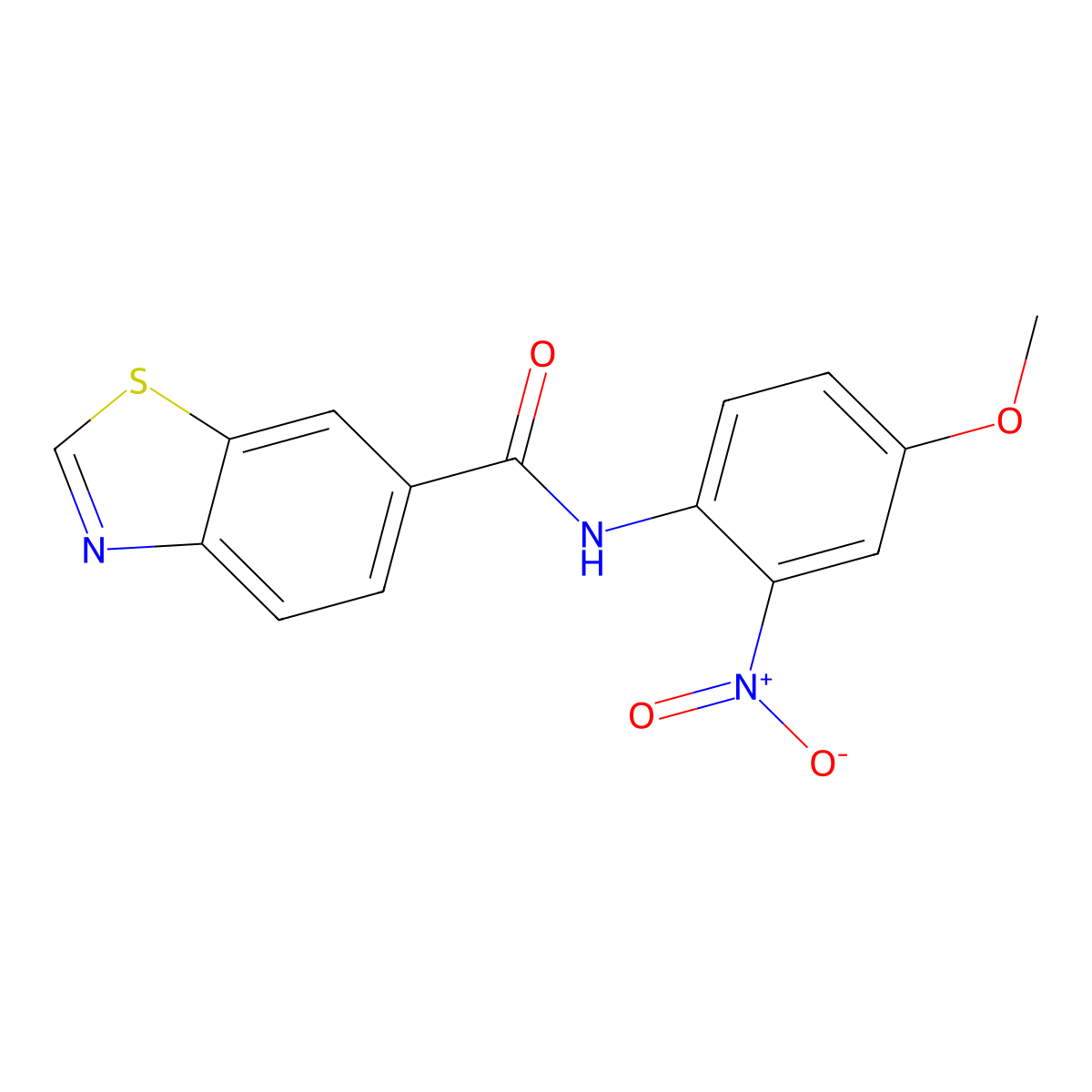 N-(4-methoxy-2-nitrophenyl)-1,3-benzothiazole-6-carboxamide molecular structure, CAS 681169-97-1
