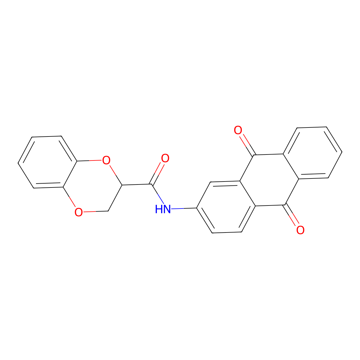 N-(9,10-dioxoanthracen-2-yl)-2,3-dihydro-1,4-benzodioxine-3-carboxamide molecular structure, CAS 681169-99-3