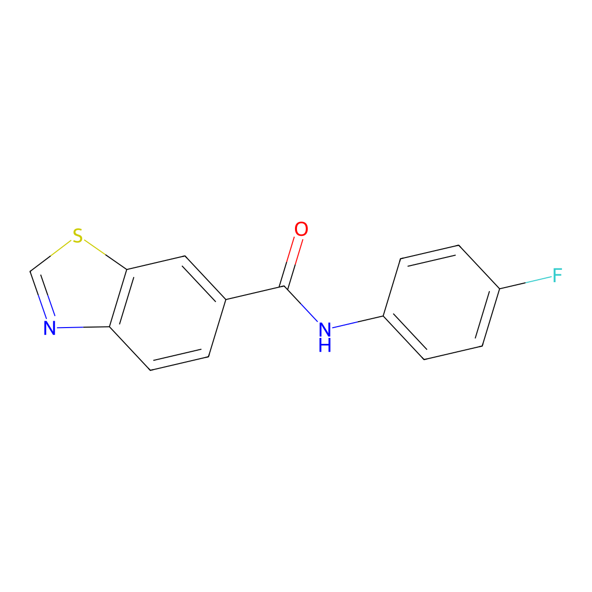 N-(4-fluorophenyl)-1,3-benzothiazole-6-carboxamide molecular structure, CAS 681170-09-2