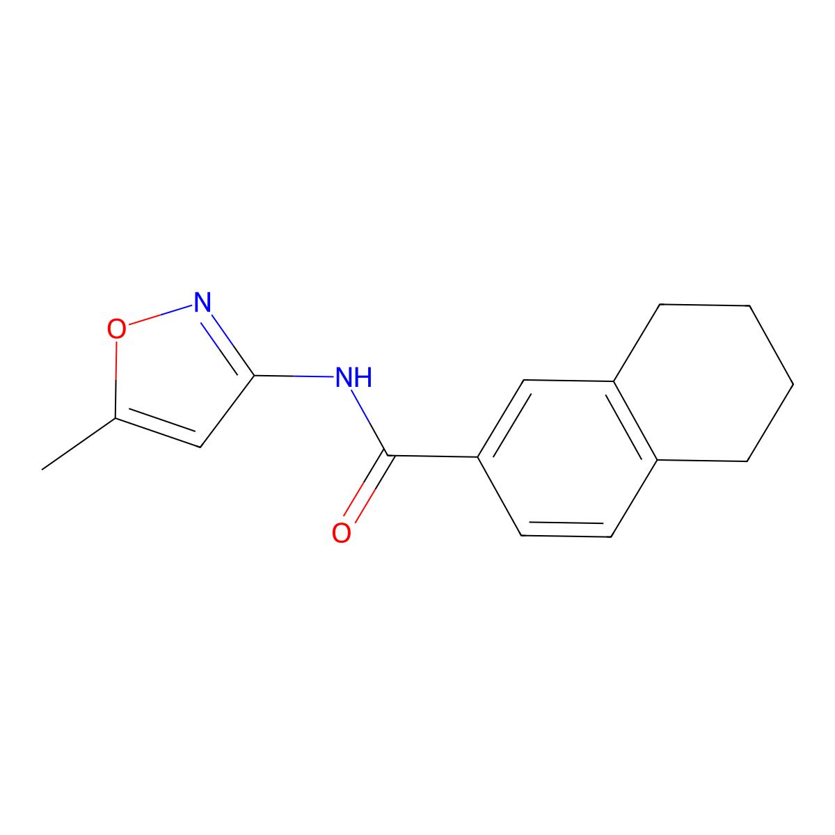 N-(5-methylisoxazol-3-yl)-5,6,7,8-tetrahydronaphthalene-2-carboxamide molecular structure, CAS 681170-12-7