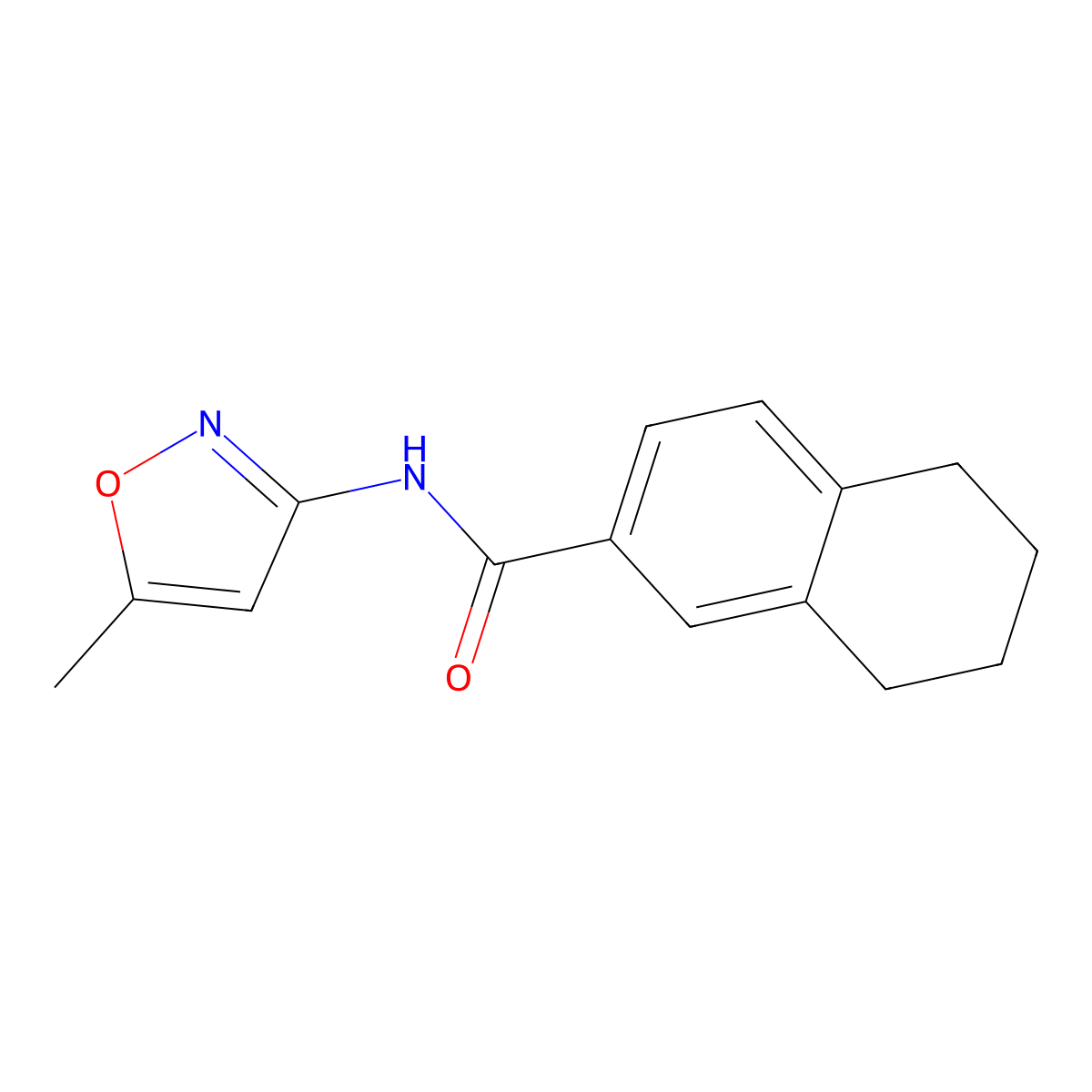 N-(5-methylisoxazol-3-yl)-5,6,7,8-tetrahydronaphthalene-2-carboxamide molecular structure, CAS 681170-12-7