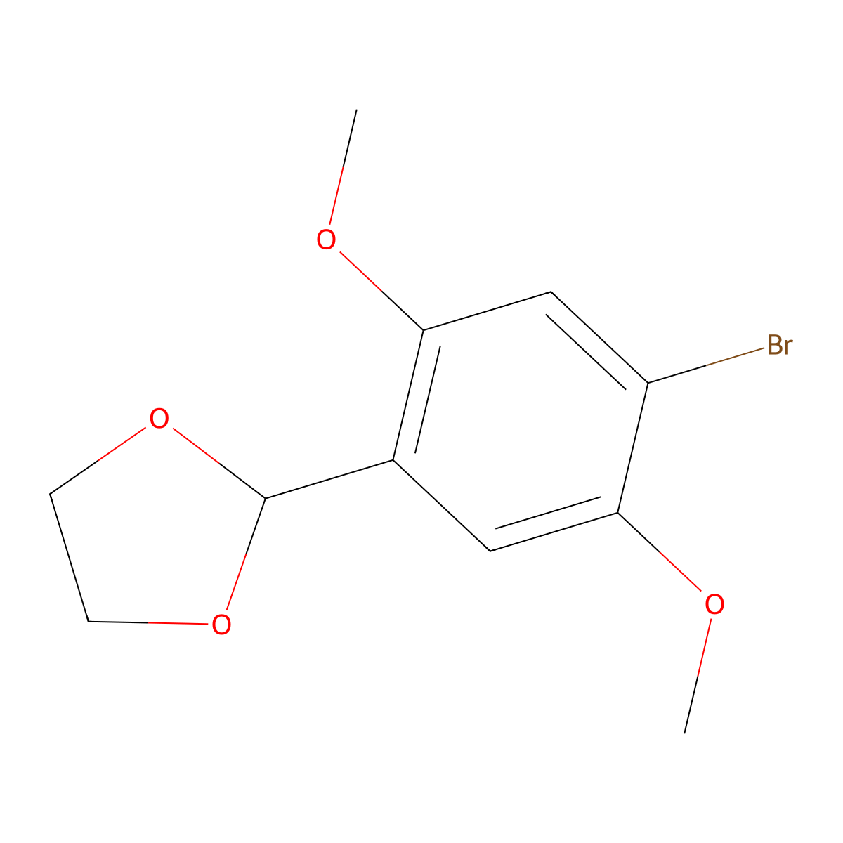 2-(4-Bromo-2,5-dimethoxyphenyl)-1,3-dioxolane molecular structure, CAS 681171-32-4