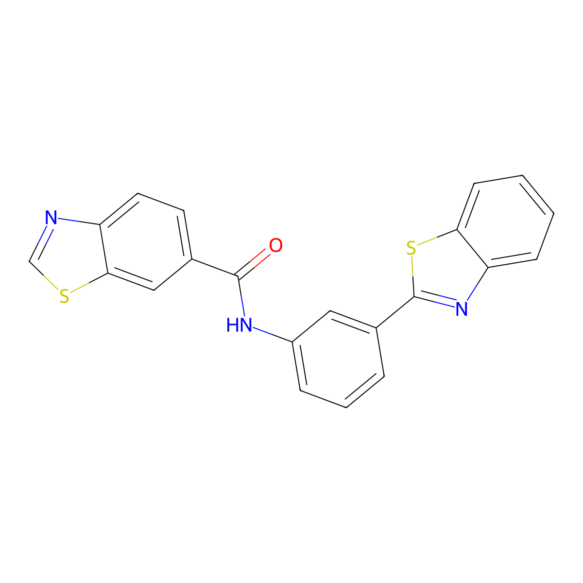 N-[3-(1,3-benzothiazol-2-yl)phenyl]-1,3-benzothiazole-6-carboxamide molecular structure, CAS 681173-84-2