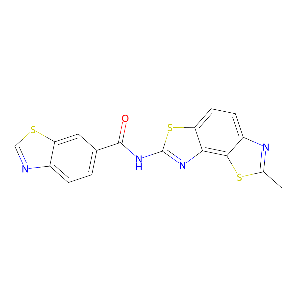 N-(2-methyl-[1,3]thiazolo[5,4-e][1,3]benzothiazol-7-yl)-1,3-benzothiazole-6-carboxamide molecular structure, CAS 681173-90-0