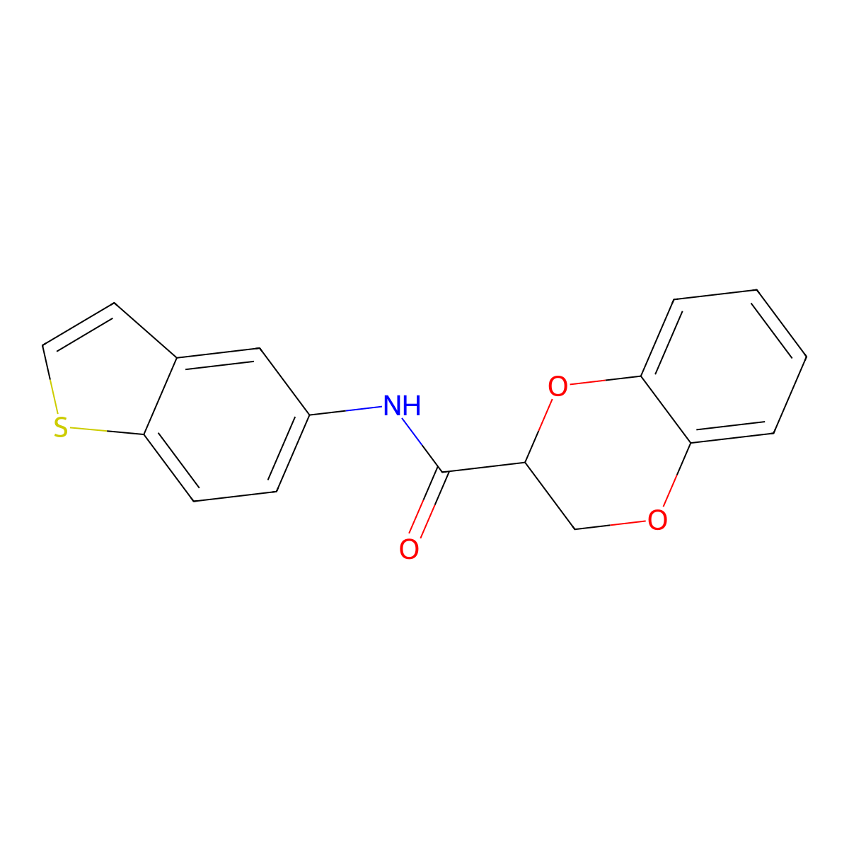 N-(benzo[b]thiophen-5-yl)-2,3-dihydrobenzo[b][1,4]dioxine-2-carboxamide molecular structure, CAS 681174-01-6