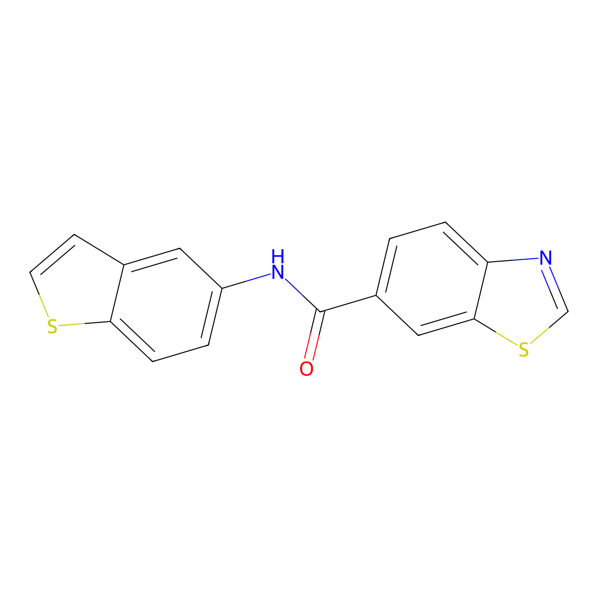 N-(1-benzothiophen-5-yl)-1,3-benzothiazole-6-carboxamide molecular structure, CAS 681174-02-7