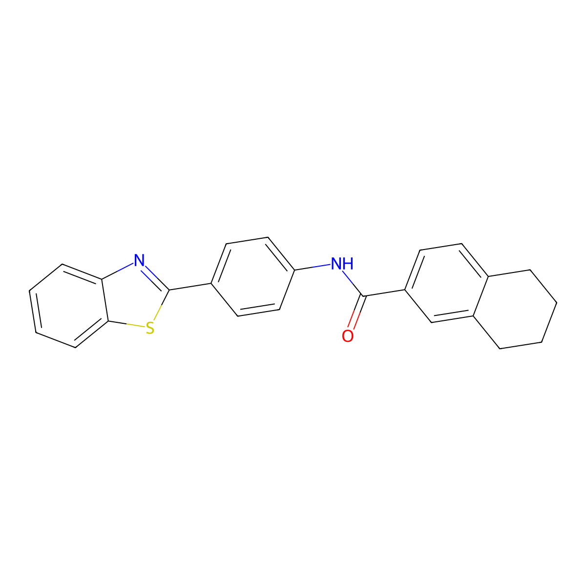 N-[4-(1,3-benzothiazol-2-yl)phenyl]-5,6,7,8-tetrahydronaphthalene-2-carboxamide molecular structure, CAS 681174-09-4