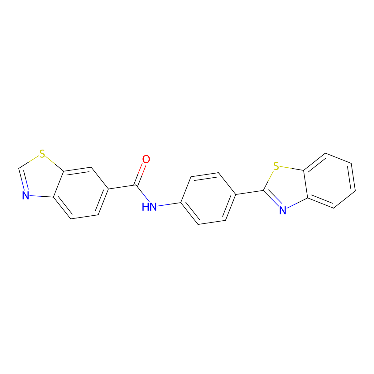 N-[4-(1,3-benzothiazol-2-yl)phenyl]-1,3-benzothiazole-6-carboxamide molecular structure, CAS 681174-11-8