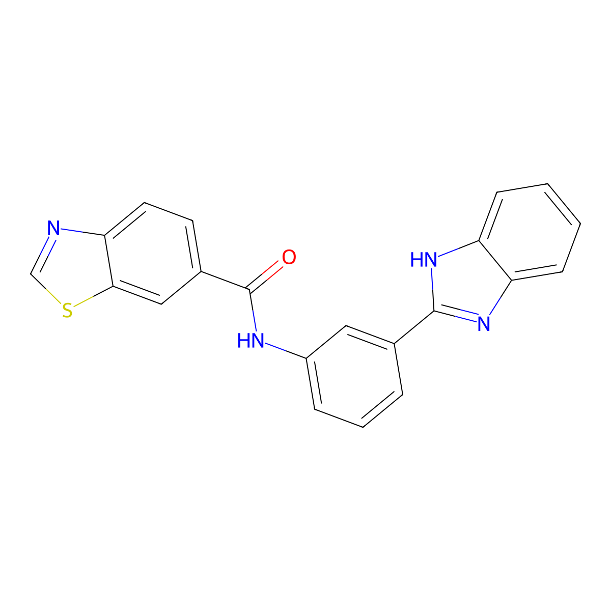 N-(3-(1H-benzo[d]imidazol-2-yl)phenyl)benzo[d]thiazole-6-carboxamide molecular structure, CAS 681174-19-6