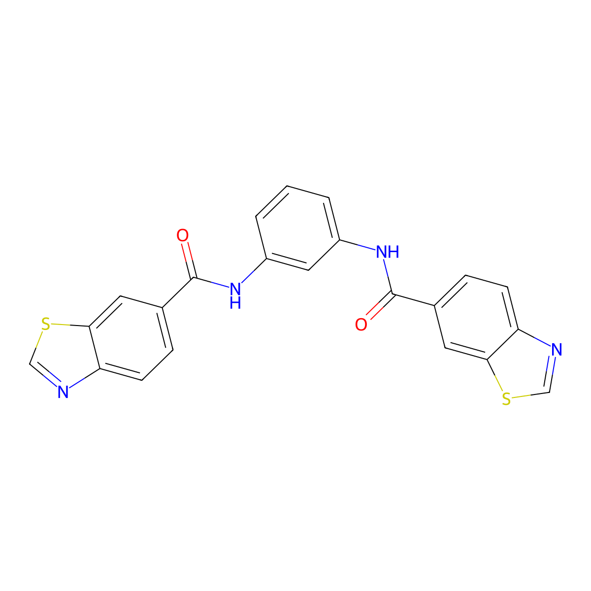 N-[3-(1,3-benzothiazole-6-carbonylamino)phenyl]-1,3-benzothiazole-6-carboxamide molecular structure, CAS 681175-15-5