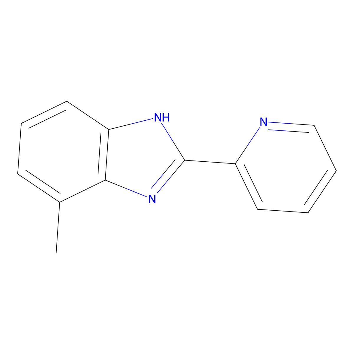 7-Methyl-2-(pyridin-2-YL)-1H-benzo[D]imidazole molecular structure, CAS 68118-45-6