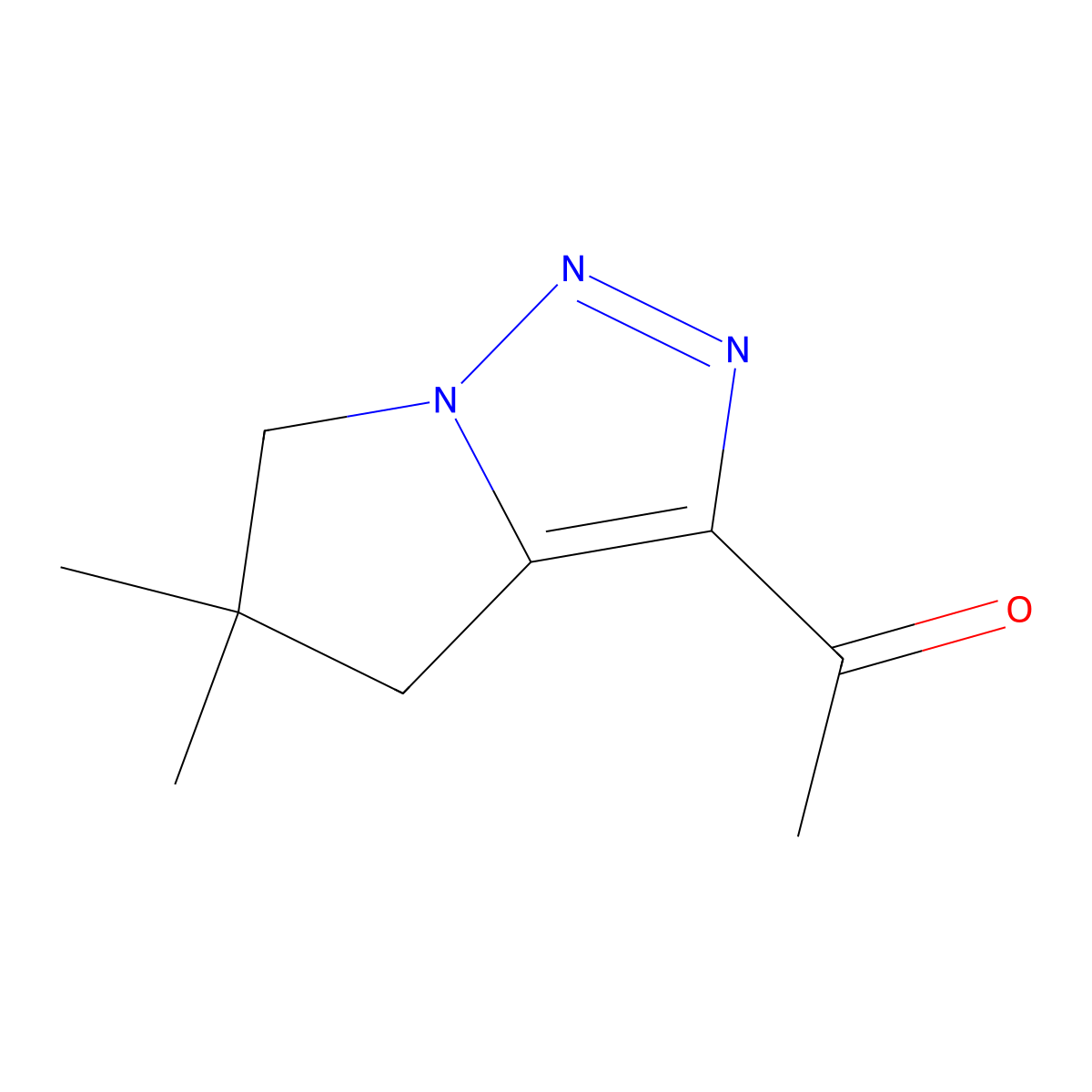 1-{5,5-dimethyl-4H,5H,6H-pyrrolo[1,2-c][1,2,3]triazol-3-yl}ethan-1-one molecular structure, CAS 681185-08-0