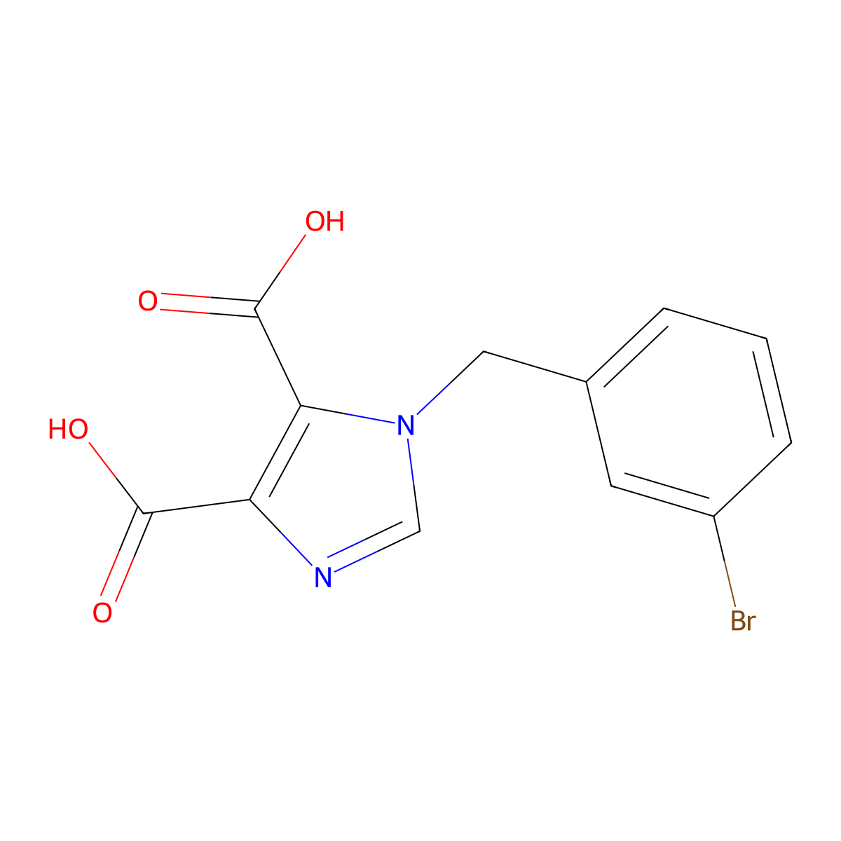 1-(3-Bromobenzyl)-1H-imidazole-4,5-dicarboxylic acid molecular structure, CAS 68119-46-0