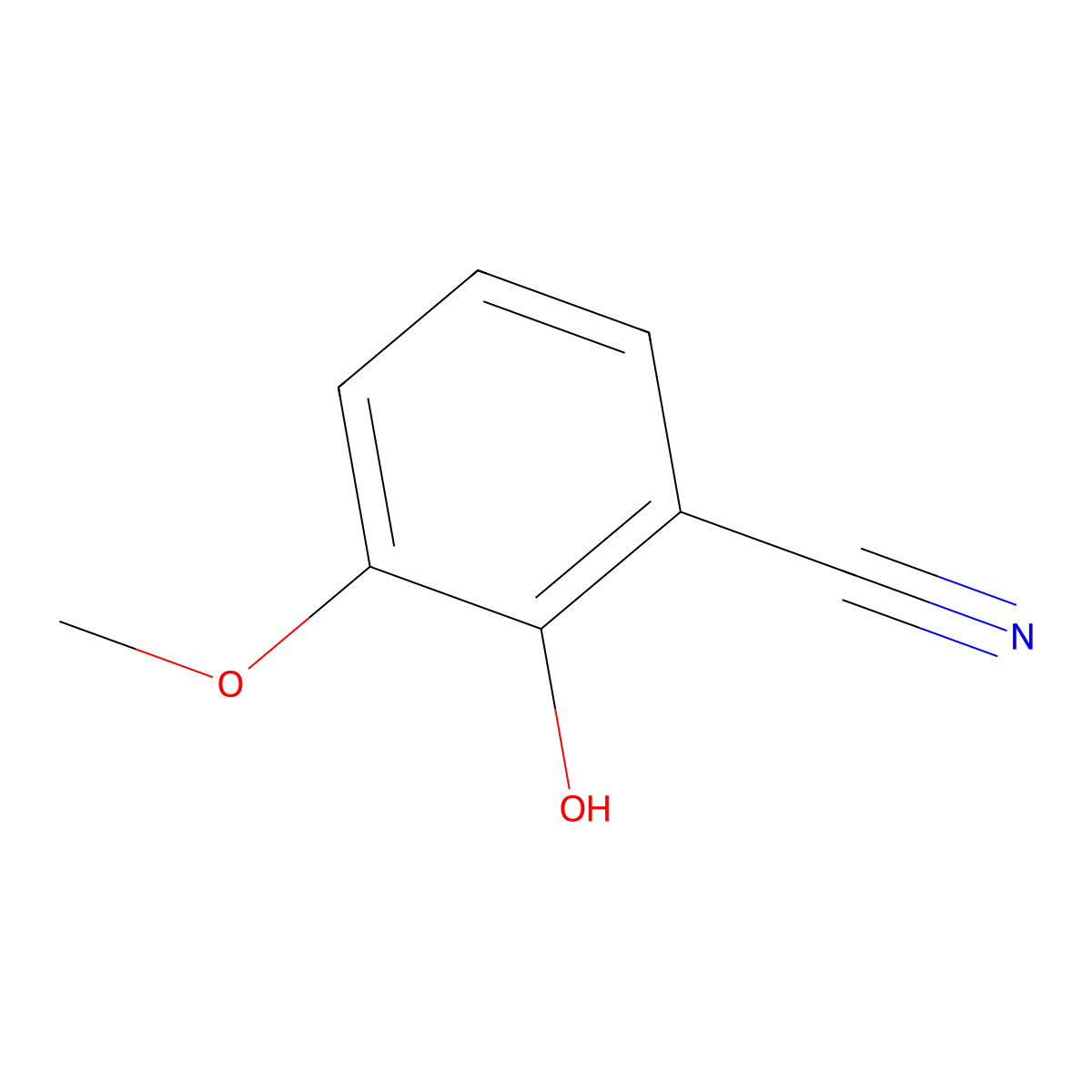2-Hydroxy-3-methoxybenzonitrile molecular structure, CAS 6812-16-4