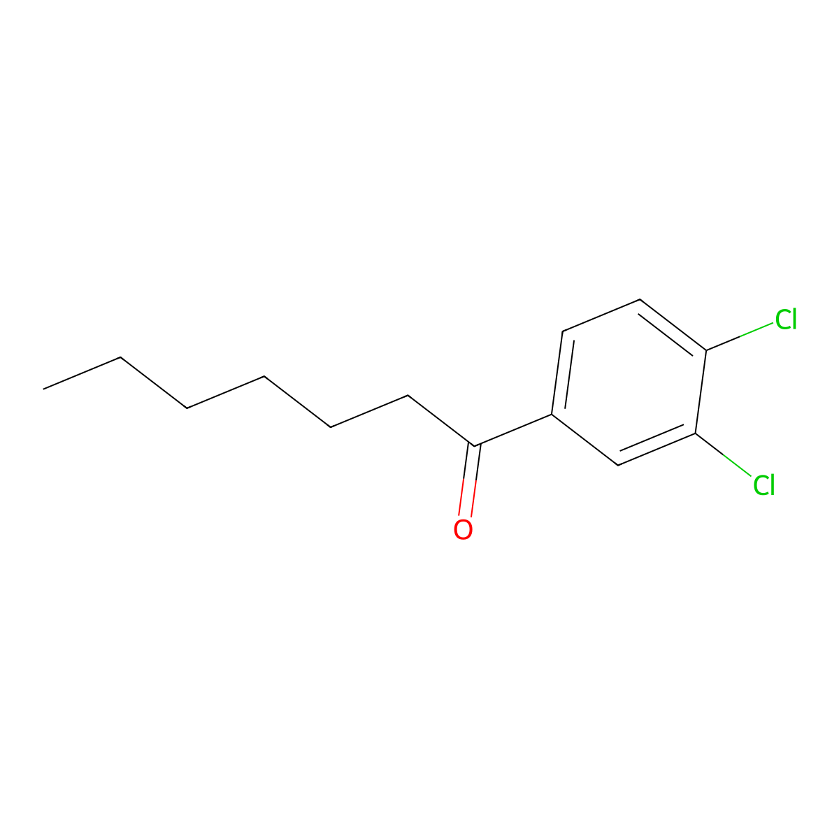 1-(3,4-Dichlorophenyl)heptan-1-one molecular structure, CAS 68120-68-3