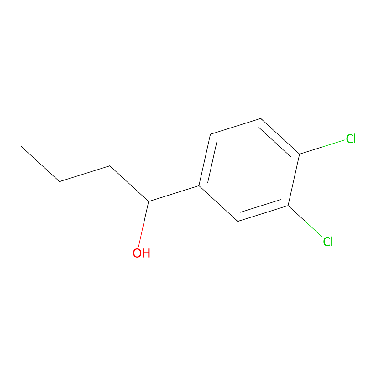 1-(3,4-Dichlorophenyl)-1-butanol molecular structure, CAS 68120-78-5