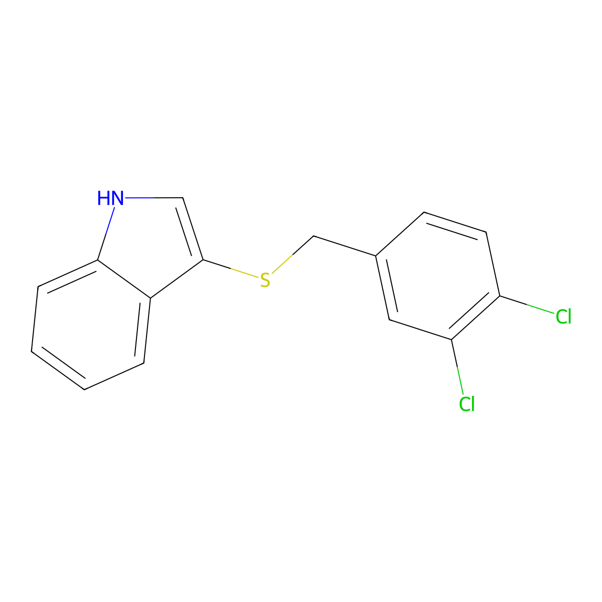 3-((3,4-dichlorobenzyl)thio)-1H-indole molecular structure, CAS 681217-89-0