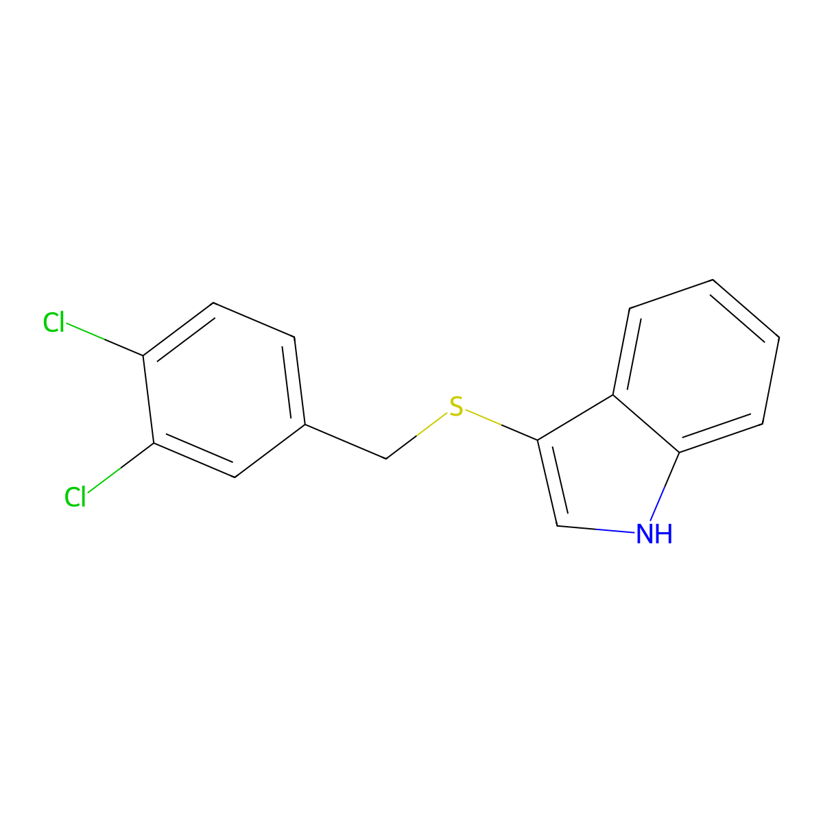 3-((3,4-dichlorobenzyl)thio)-1H-indole molecular structure, CAS 681217-89-0