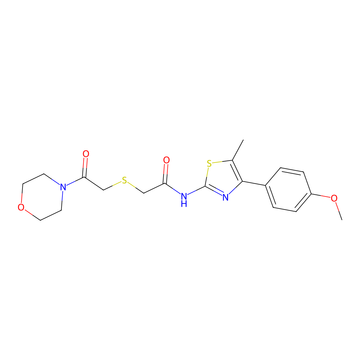 N-(4-(4-methoxyphenyl)-5-methylthiazol-2-yl)-2-((2-morpholino-2-oxoethyl)thio)acetamide molecular structure, CAS 681225-31-0