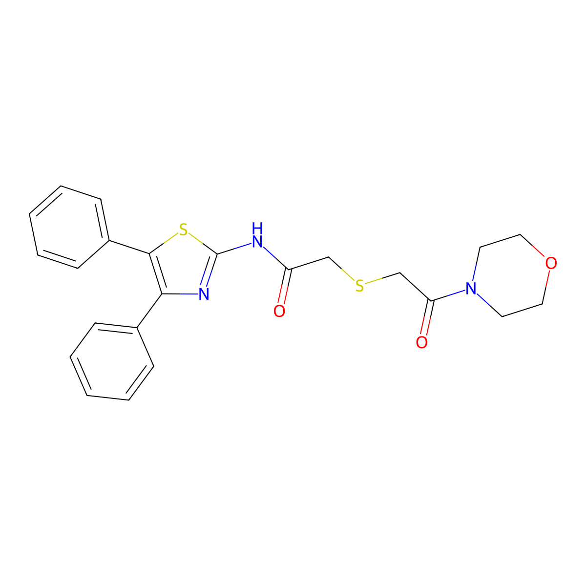 N-(4,5-diphenylthiazol-2-yl)-2-((2-morpholino-2-oxoethyl)thio)acetamide molecular structure, CAS 681225-64-9