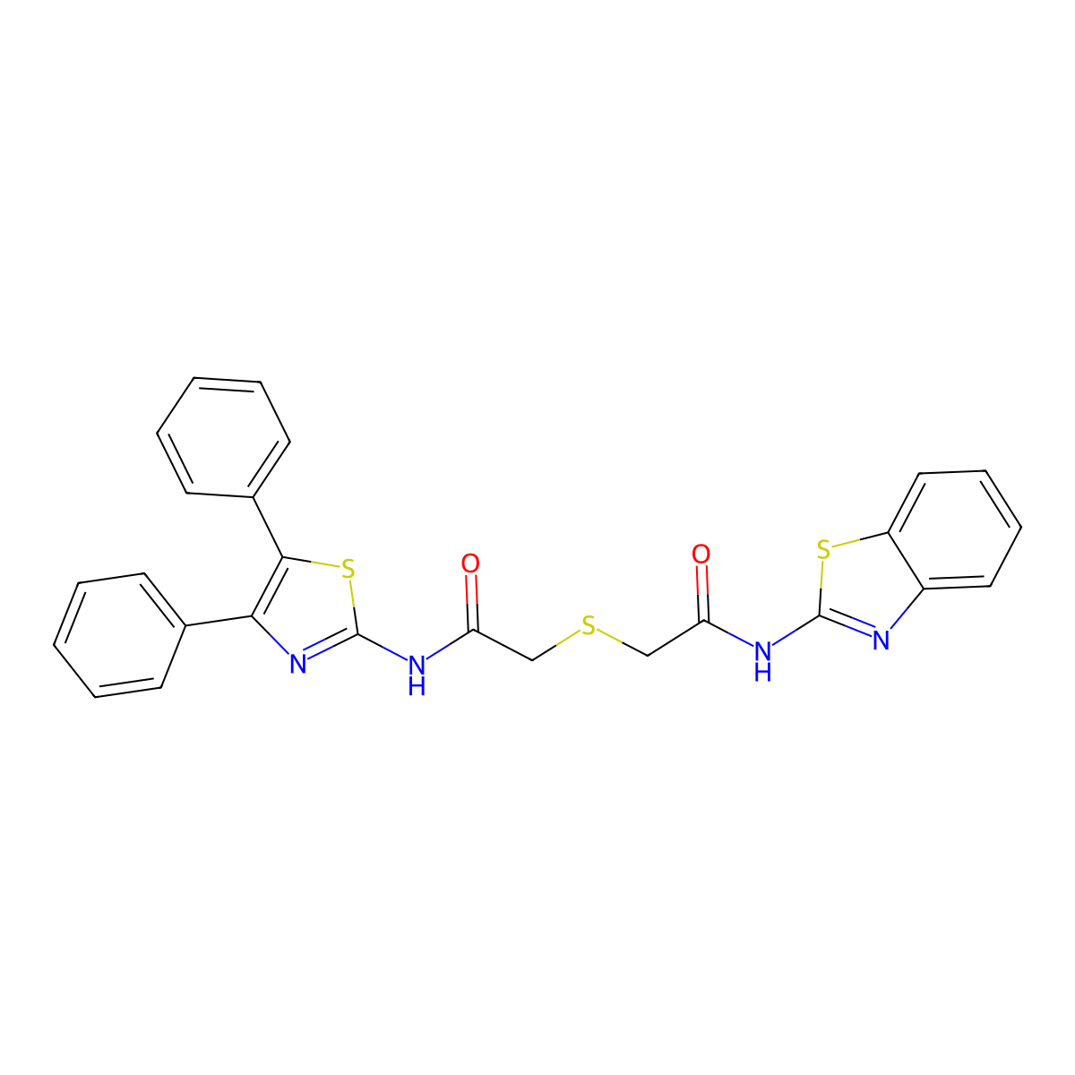 N-(benzo[d]thiazol-2-yl)-2-((2-((4,5-diphenylthiazol-2-yl)amino)-2-oxoethyl)thio)acetamide molecular structure, CAS 681225-69-4