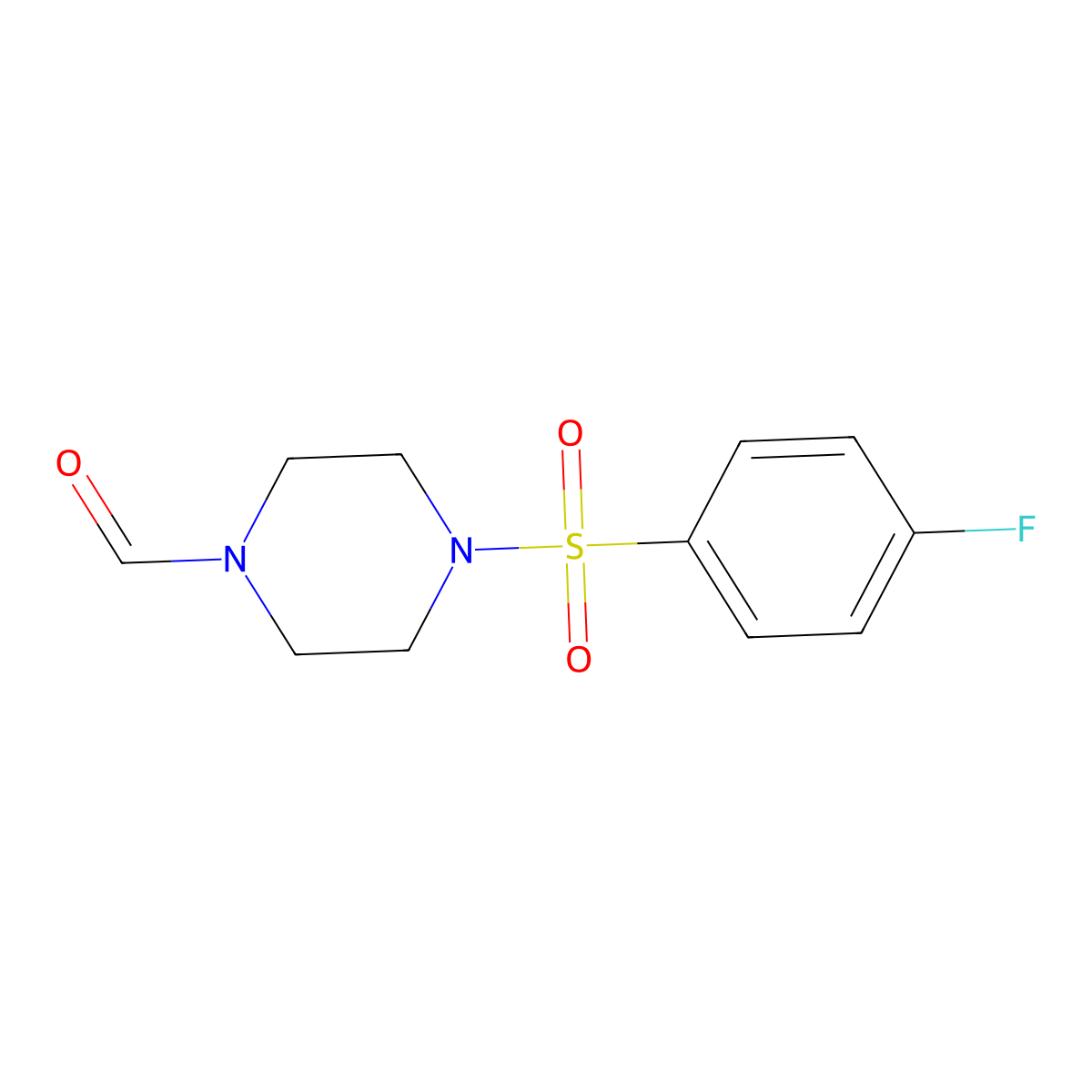 4-(4-Fluorobenzenesulfonyl)piperazine-1-carbaldehyde molecular structure, CAS 681226-64-2