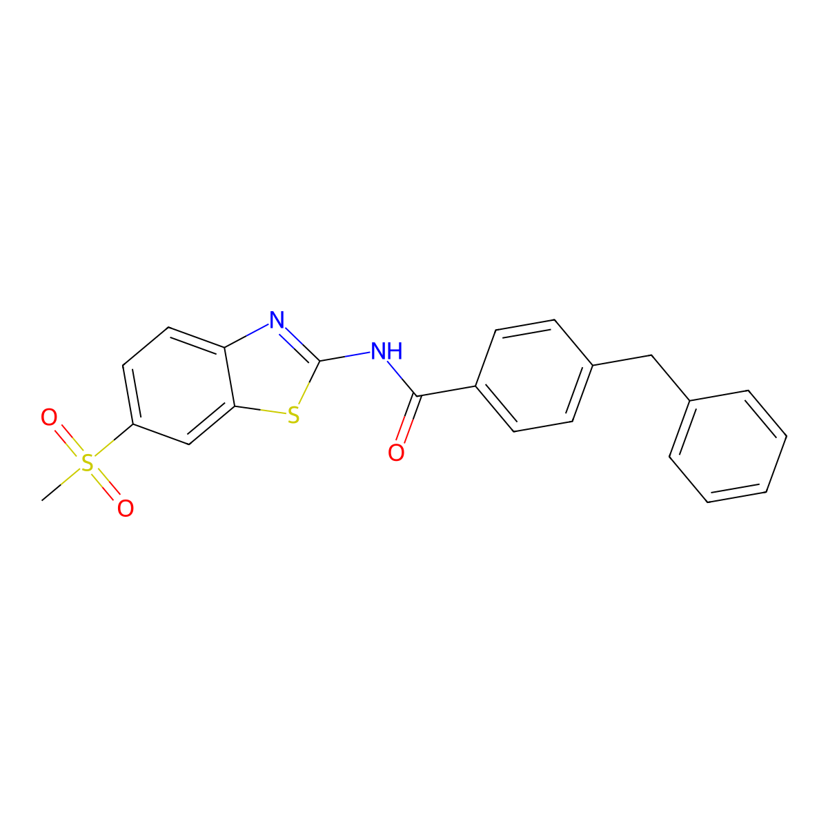 4-benzyl-N-(6-(methylsulfonyl)benzo[d]thiazol-2-yl)benzamide molecular structure, CAS 681227-82-7