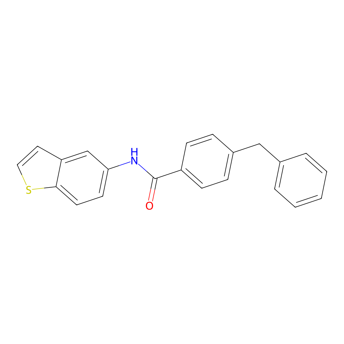 N-(1-benzothiophen-5-yl)-4-benzylbenzamide molecular structure, CAS 681228-11-5