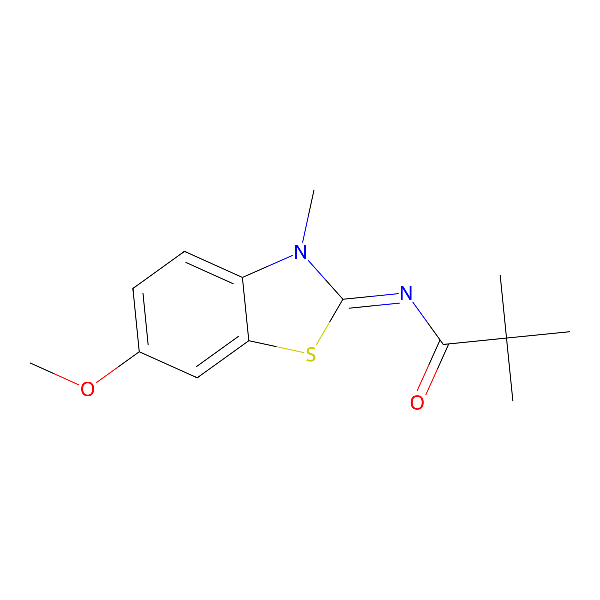 (E)-N-(6-methoxy-3-methylbenzo[d]thiazol-2(3H)-ylidene)pivalamide molecular structure, CAS 681229-06-1