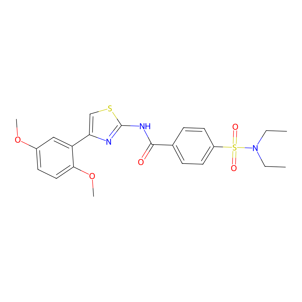 4-(diethylsulfamoyl)-N-[4-(2,5-dimethoxyphenyl)-1,3-thiazol-2-yl]benzamide molecular structure, CAS 681229-50-5