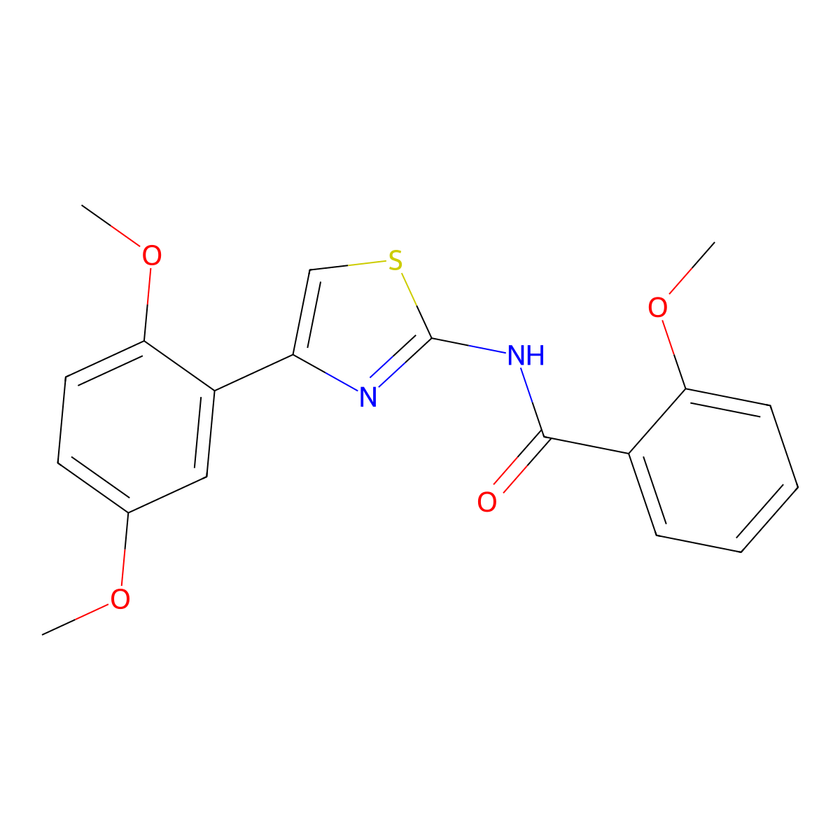 N-[4-(2,5-dimethoxyphenyl)-1,3-thiazol-2-yl]-2-methoxybenzamide molecular structure, CAS 681229-73-2