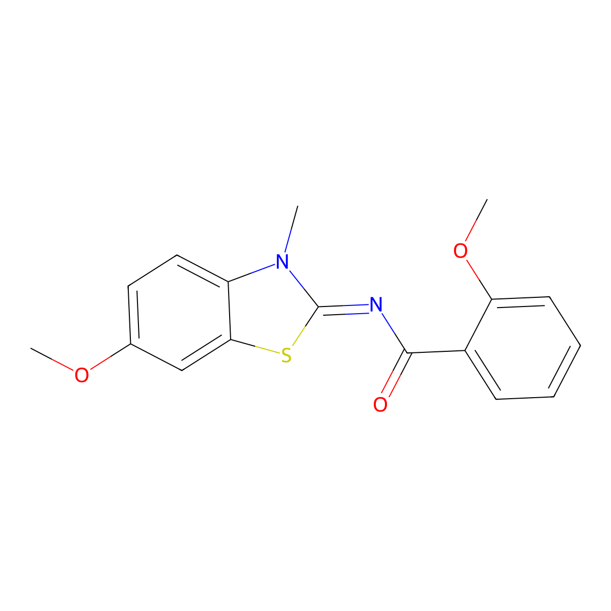 (E)-2-methoxy-N-(6-methoxy-3-methylbenzo[d]thiazol-2(3H)-ylidene)benzamide molecular structure, CAS 681229-74-3
