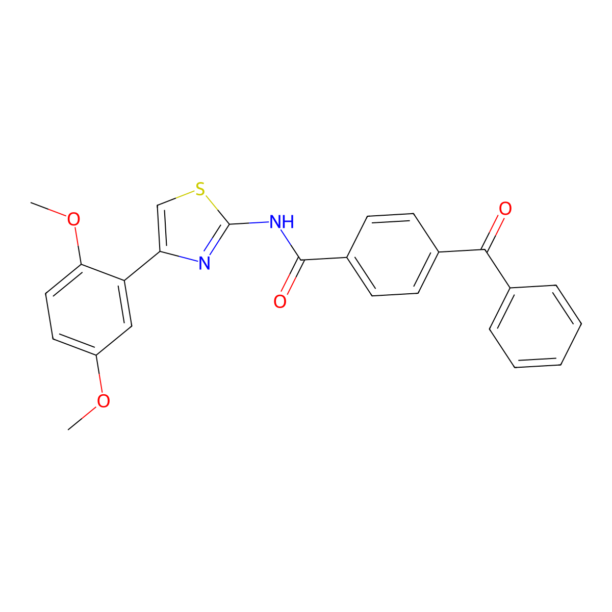 4-benzoyl-N-[4-(2,5-dimethoxyphenyl)-1,3-thiazol-2-yl]benzamide molecular structure, CAS 681229-96-9