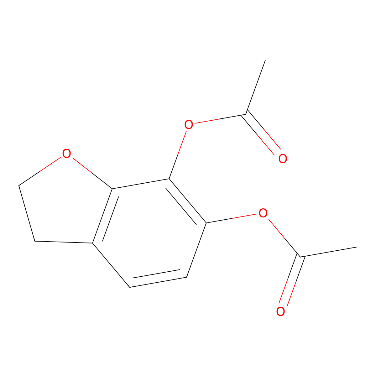 6,7-Benzofurandiol, 2,3-dihydro-, 6,7-diacetate molecular structure, CAS 68123-32-0