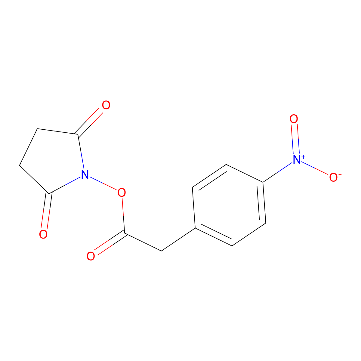 2,5-Pyrrolidinedione, 1-(((4-nitrophenyl)acetyl)oxy)- molecular structure, CAS 68123-33-1