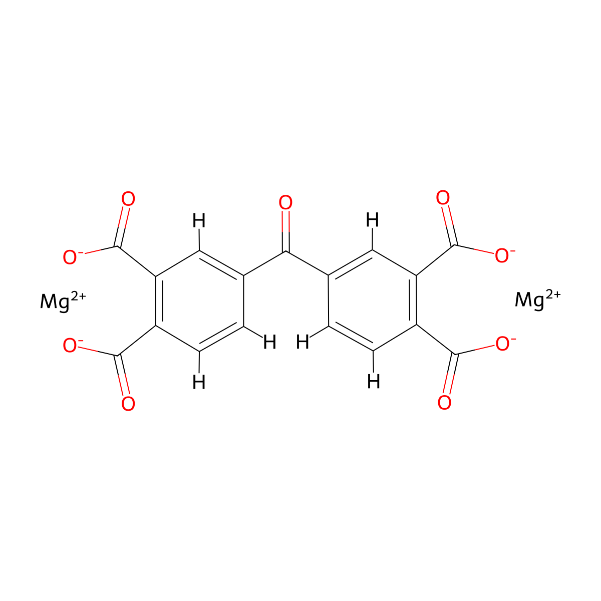 1,2-Benzenedicarboxylic acid, 4,4'-carbonylbis-, magnesium salt (1:2) molecular structure, CAS 68123-44-4