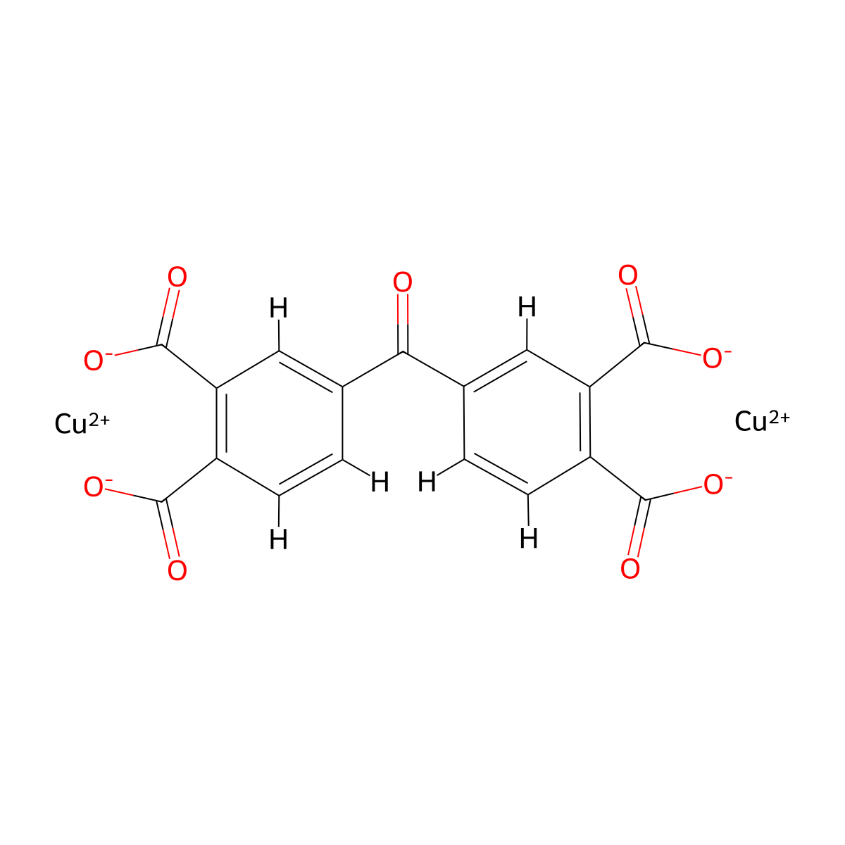 1,2-Benzenedicarboxylic acid, 4,4'-carbonylbis-, copper(2+) salt (1:2) molecular structure, CAS 68123-45-5