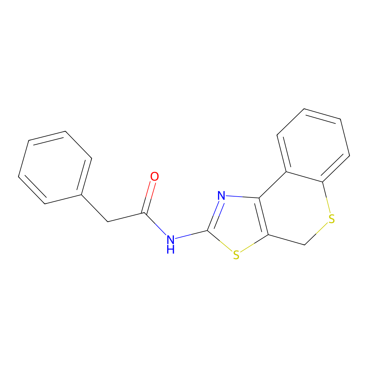 2-phenyl-N-(4H-thiochromeno[4,3-d]thiazol-2-yl)acetamide molecular structure, CAS 681230-05-7