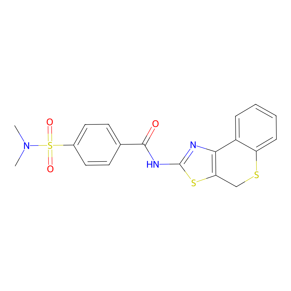 4-(dimethylsulfamoyl)-N-{4H-thiochromeno[4,3-d][1,3]thiazol-2-yl}benzamide molecular structure, CAS 681230-20-6