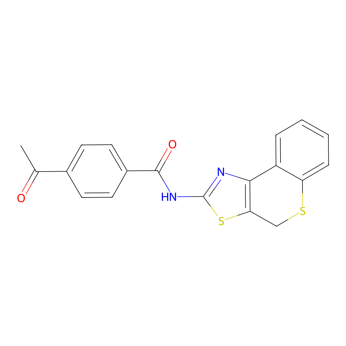 4-acetyl-N-{4H-thiochromeno[4,3-d][1,3]thiazol-2-yl}benzamide molecular structure, CAS 681231-21-0