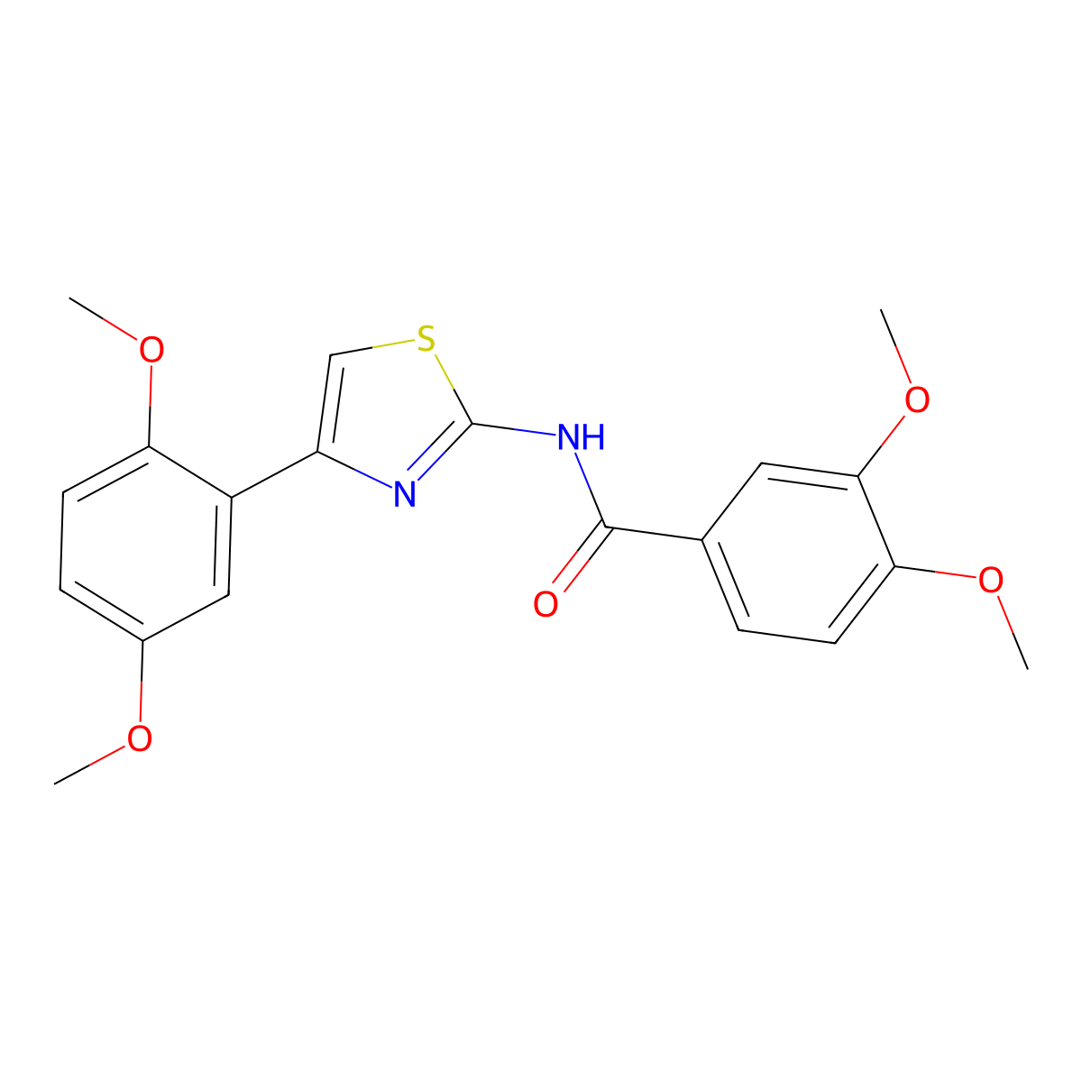 N-[4-(2,5-dimethoxyphenyl)-1,3-thiazol-2-yl]-3,4-dimethoxybenzamide molecular structure, CAS 681231-53-8