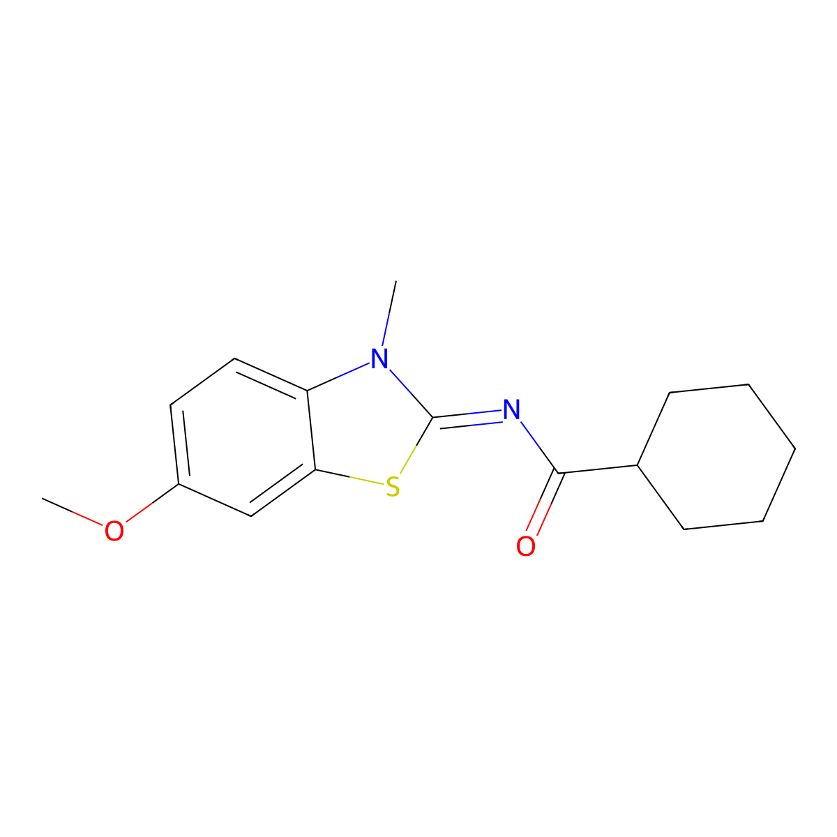 (E)-N-(6-methoxy-3-methylbenzo[d]thiazol-2(3H)-ylidene)cyclohexanecarboxamide molecular structure, CAS 681232-11-1