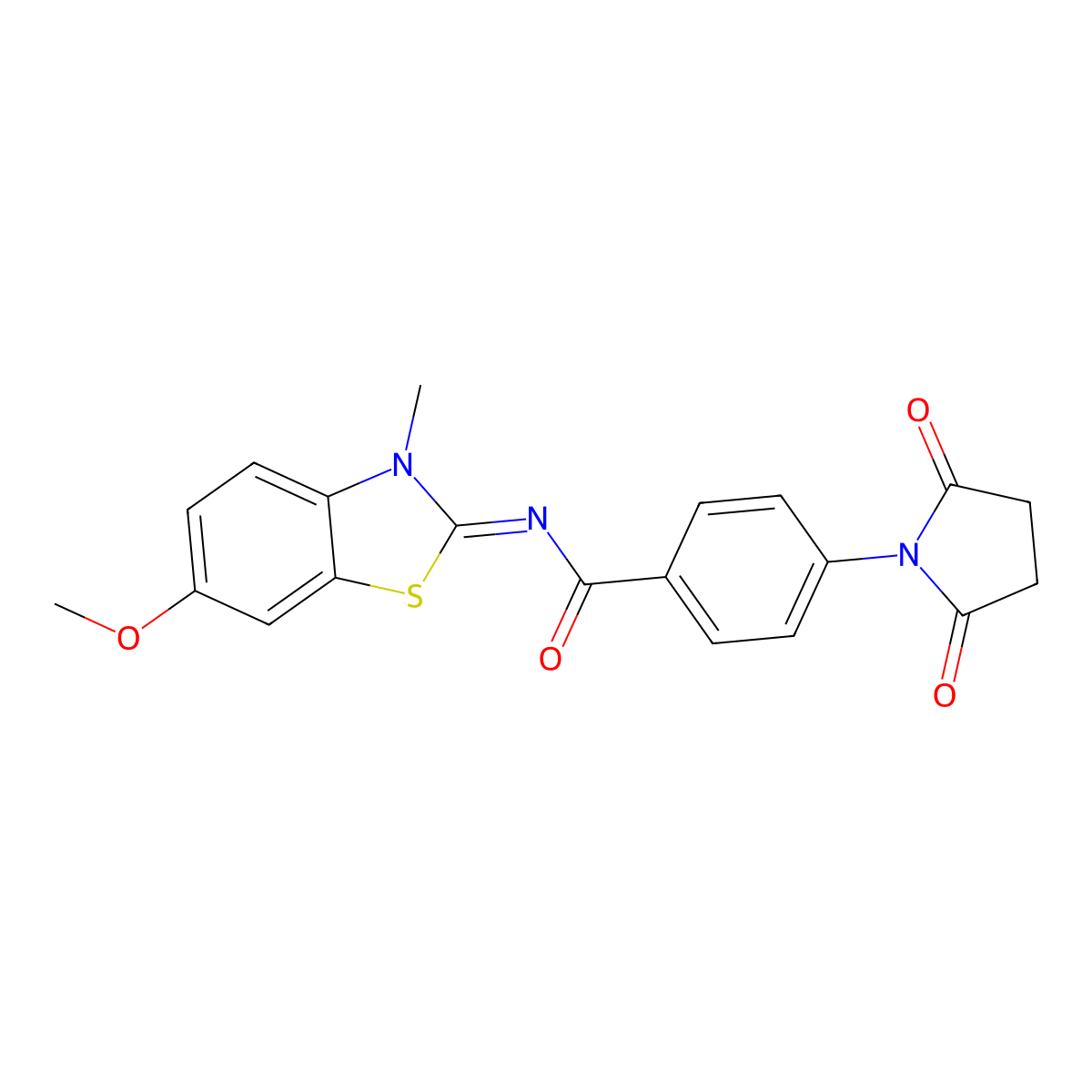 (E)-4-(2,5-dioxopyrrolidin-1-yl)-N-(6-methoxy-3-methylbenzo[d]thiazol-2(3H)-ylidene)benzamide molecular structure, CAS 681232-17-7